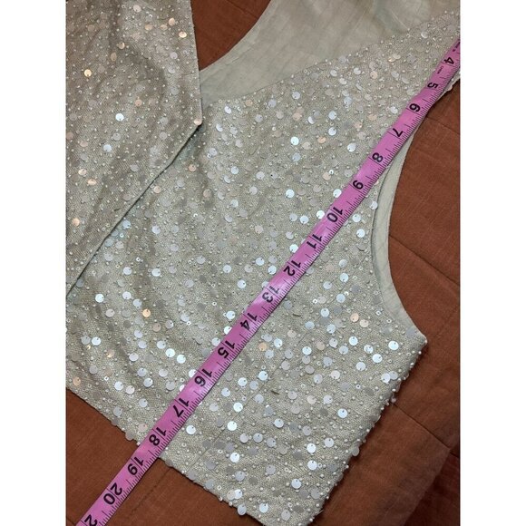 Eileen Fisher MATKA Sequin Encrusted Silk Vest Women Size Small - Picture 7 of 8